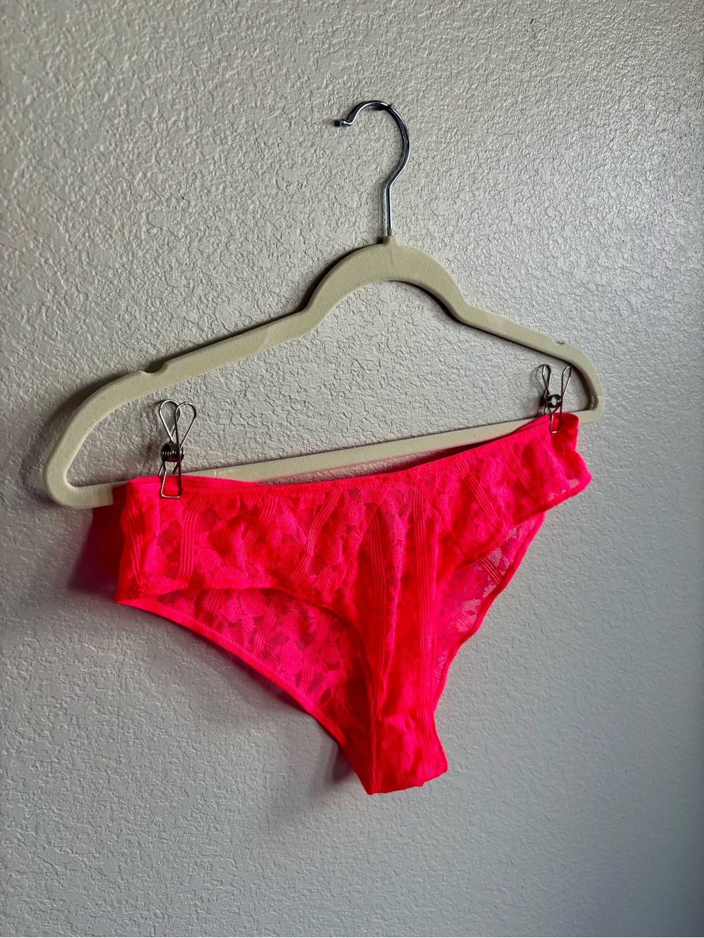Savage X Fenty Neon Pink Lace Cheeky Panty